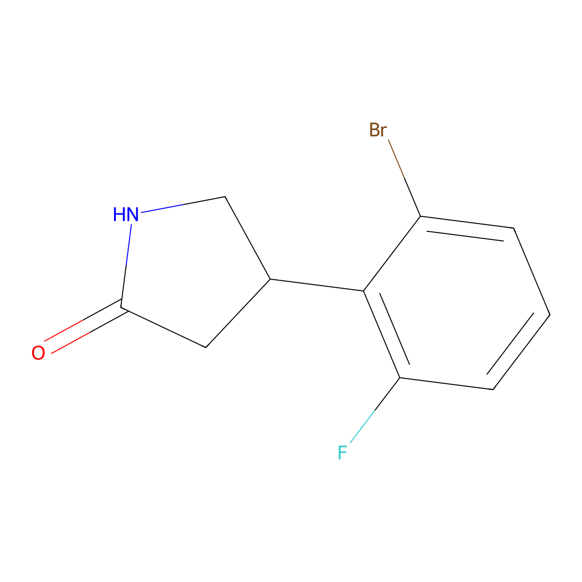 4-(2-Bromo-6-fluorophenyl)pyrrolidin-2-one molecular structure, CAS 1171825-27-6