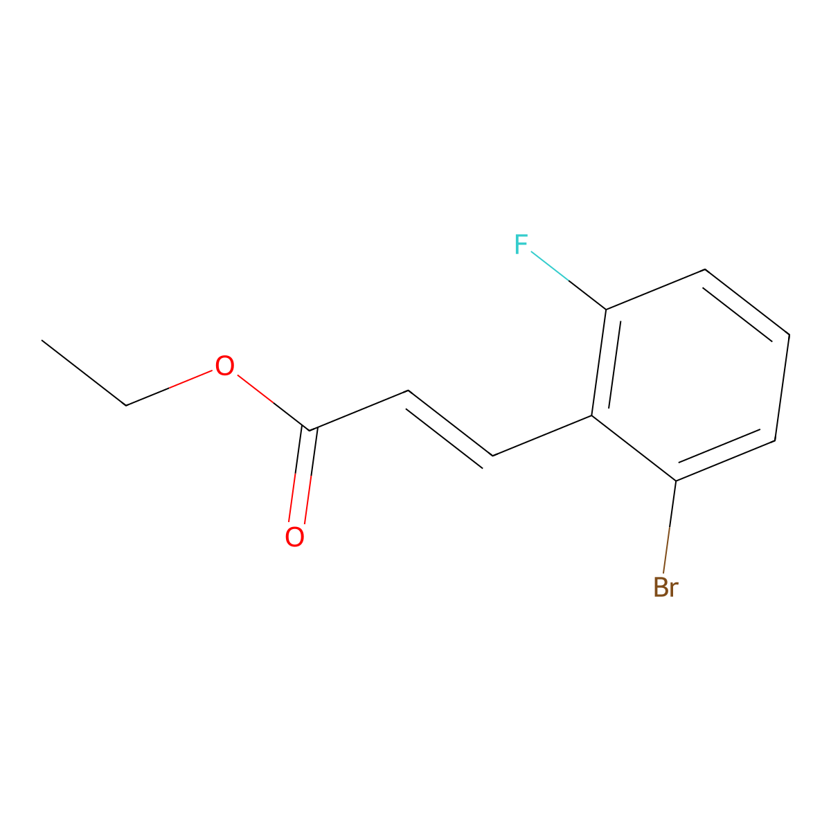 (E)-Ethyl 3-(2-bromo-6-fluorophenyl)acrylate molecular structure, CAS 1171825-34-5
