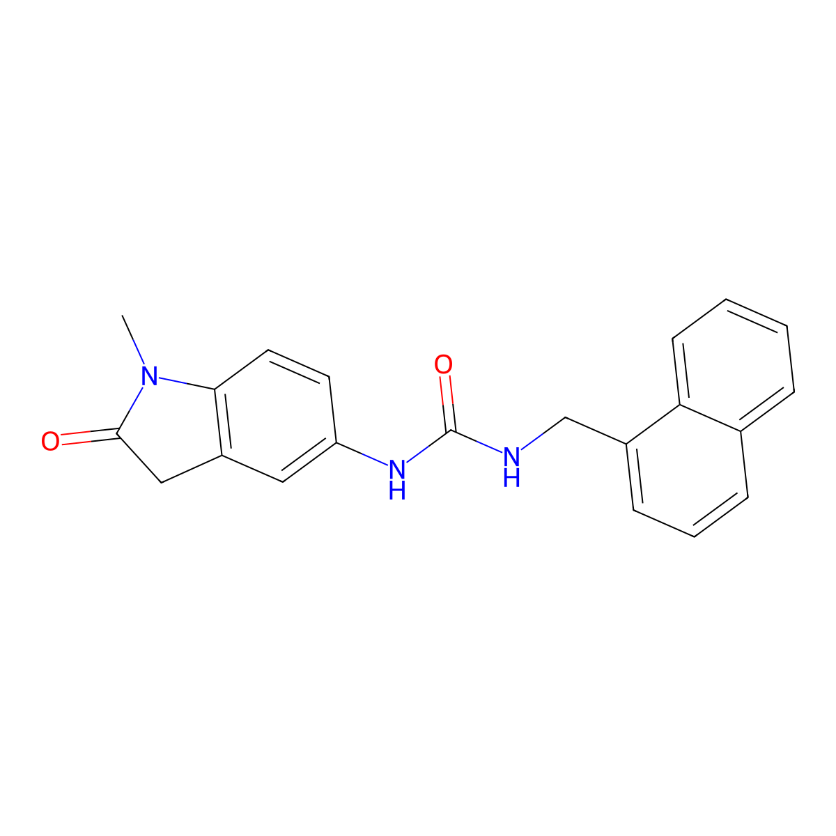 1-(1-Methyl-2-oxoindolin-5-yl)-3-(naphthalen-1-ylmethyl)urea molecular structure, CAS 1171828-35-5