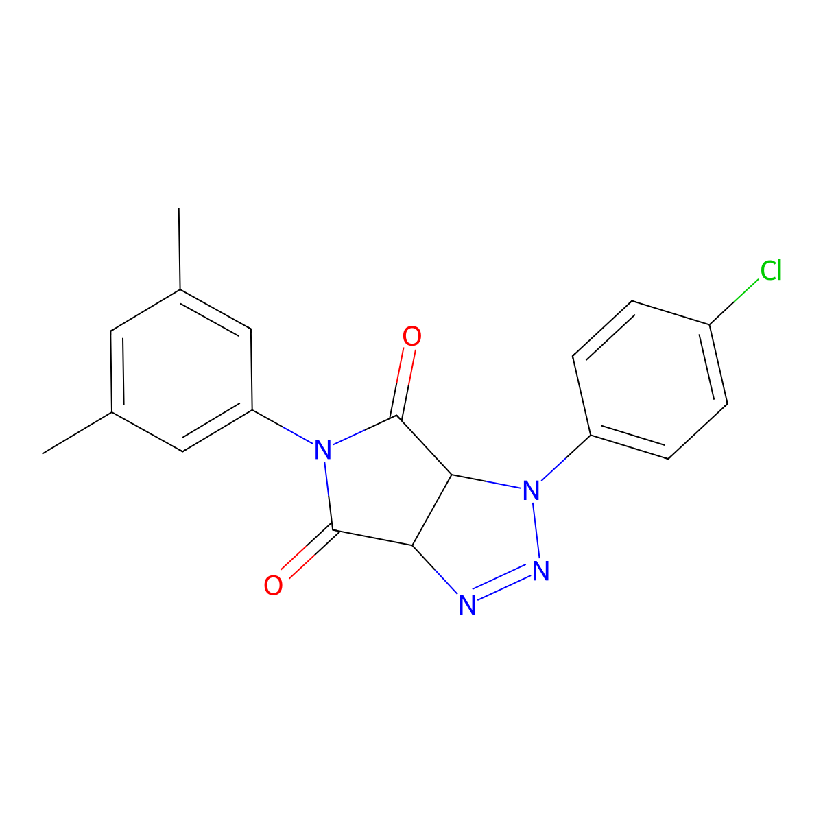 1-(4-chlorophenyl)-5-(3,5-dimethylphenyl)-1,6a-dihydropyrrolo[3,4-d][1,2,3]triazole-4,6(3aH,5H)-dione molecular structure, CAS 1171832-87-3