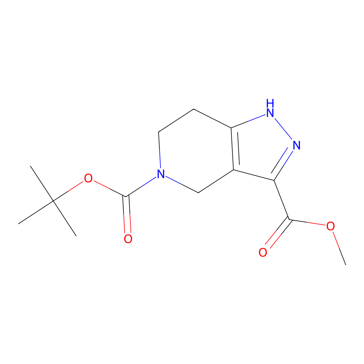 5-(tert-Butyl) 3-methyl 2,4,6,7-tetrahydro-5H-pyrazolo[4,3-c]pyridine-3,5-dicarboxylate molecular structure, CAS 1171833-94-5