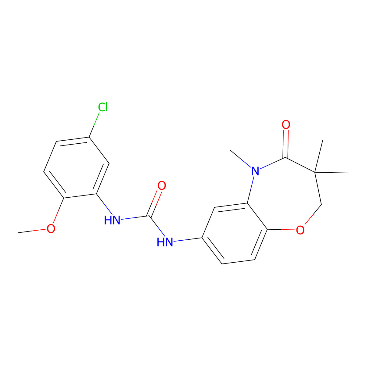 1-(5-Chloro-2-methoxyphenyl)-3-(3,3,5-trimethyl-4-oxo-2,3,4,5-tetrahydrobenzo[b][1,4]oxazepin-7-yl)urea molecular structure, CAS 1171834-75-5