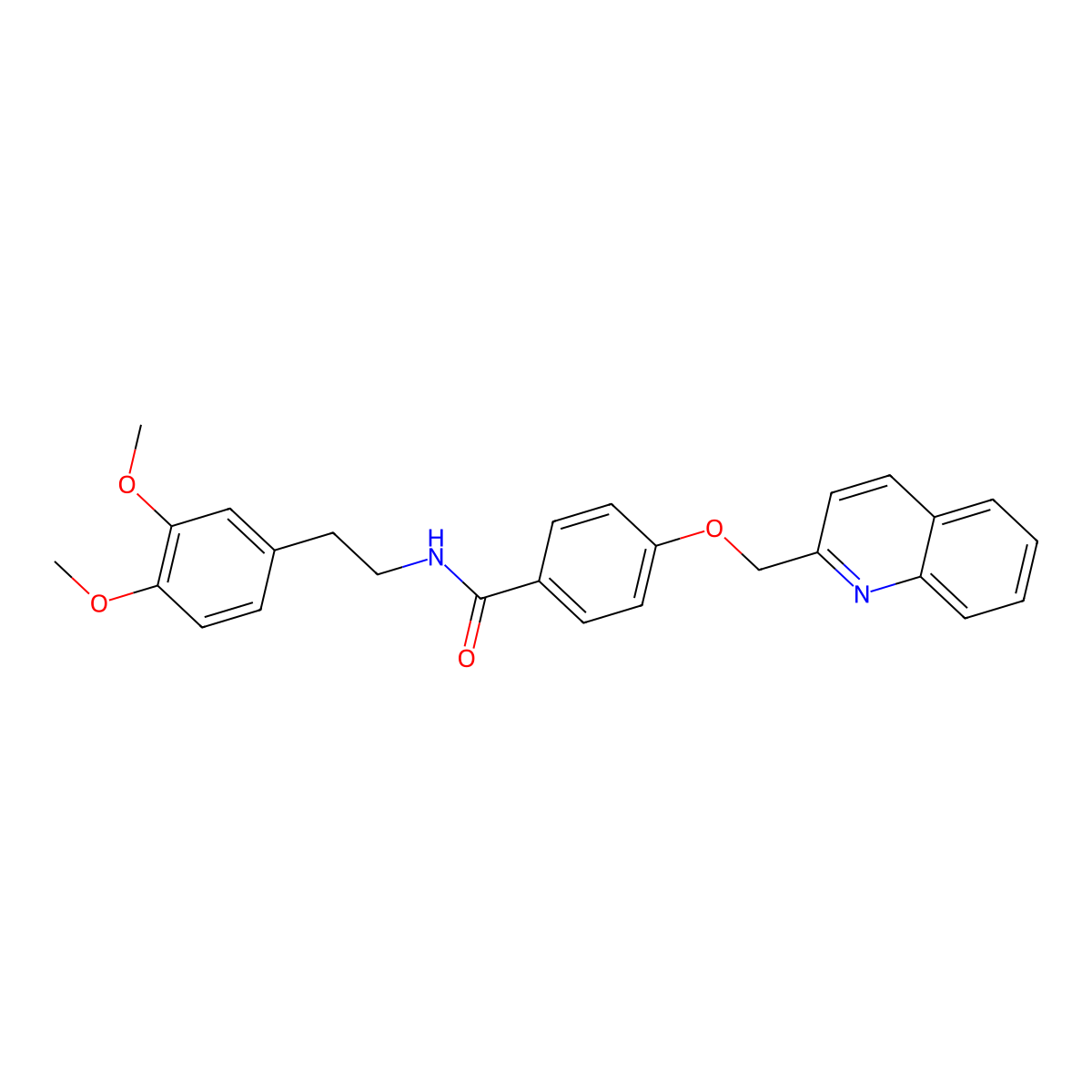 N-(3,4-dimethoxyphenethyl)-4-(quinolin-2-ylmethoxy)benzamide molecular structure, CAS 1171835-35-0