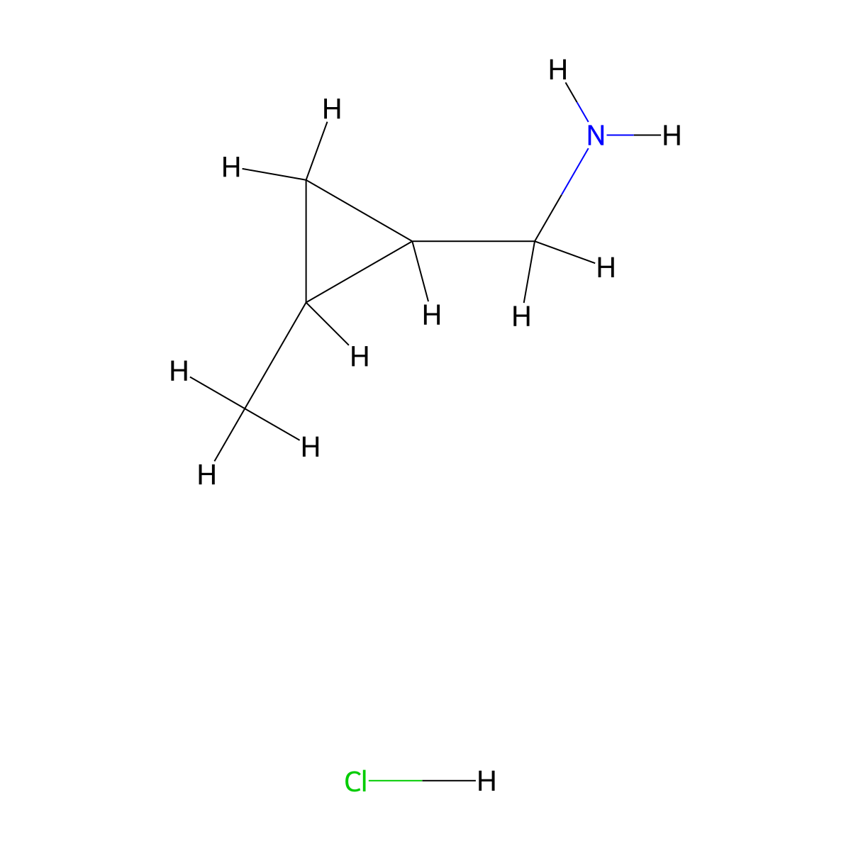 (2-Methylcyclopropyl)methanamine hydrochloride molecular structure, CAS 1171835-59-8