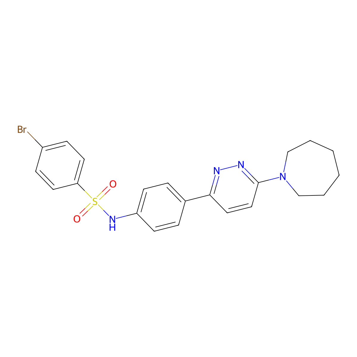 N-(4-(6-(azepan-1-yl)pyridazin-3-yl)phenyl)-4-bromobenzenesulfonamide molecular structure, CAS 1171835-73-6