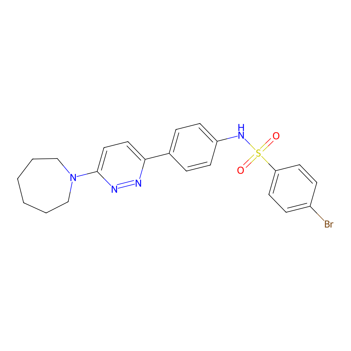 N-(4-(6-(azepan-1-yl)pyridazin-3-yl)phenyl)-4-bromobenzenesulfonamide molecular structure, CAS 1171835-73-6