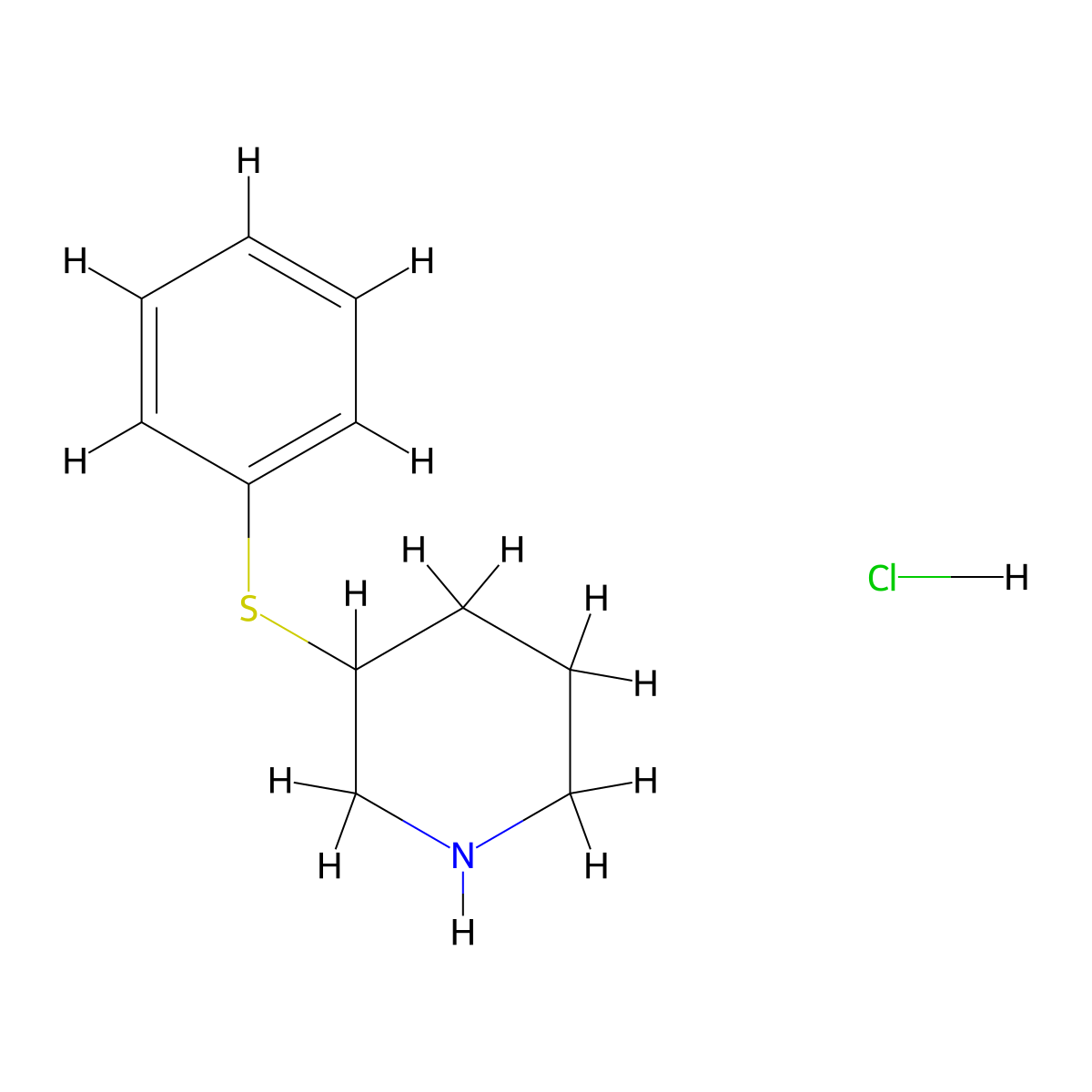3-(Phenylthio)piperidine hydrochloride molecular structure, CAS 1171835-84-9