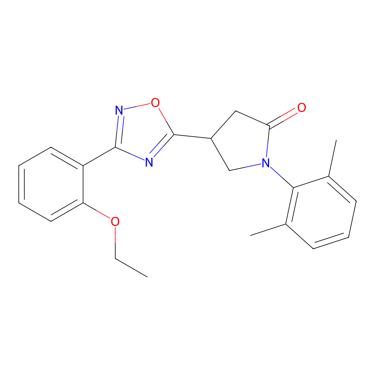 1-(2,6-Dimethylphenyl)-4-[3-(2-ethoxyphenyl)-1,2,4-oxadiazol-5-yl]pyrrolidin-2-one molecular structure, CAS 1171838-21-3