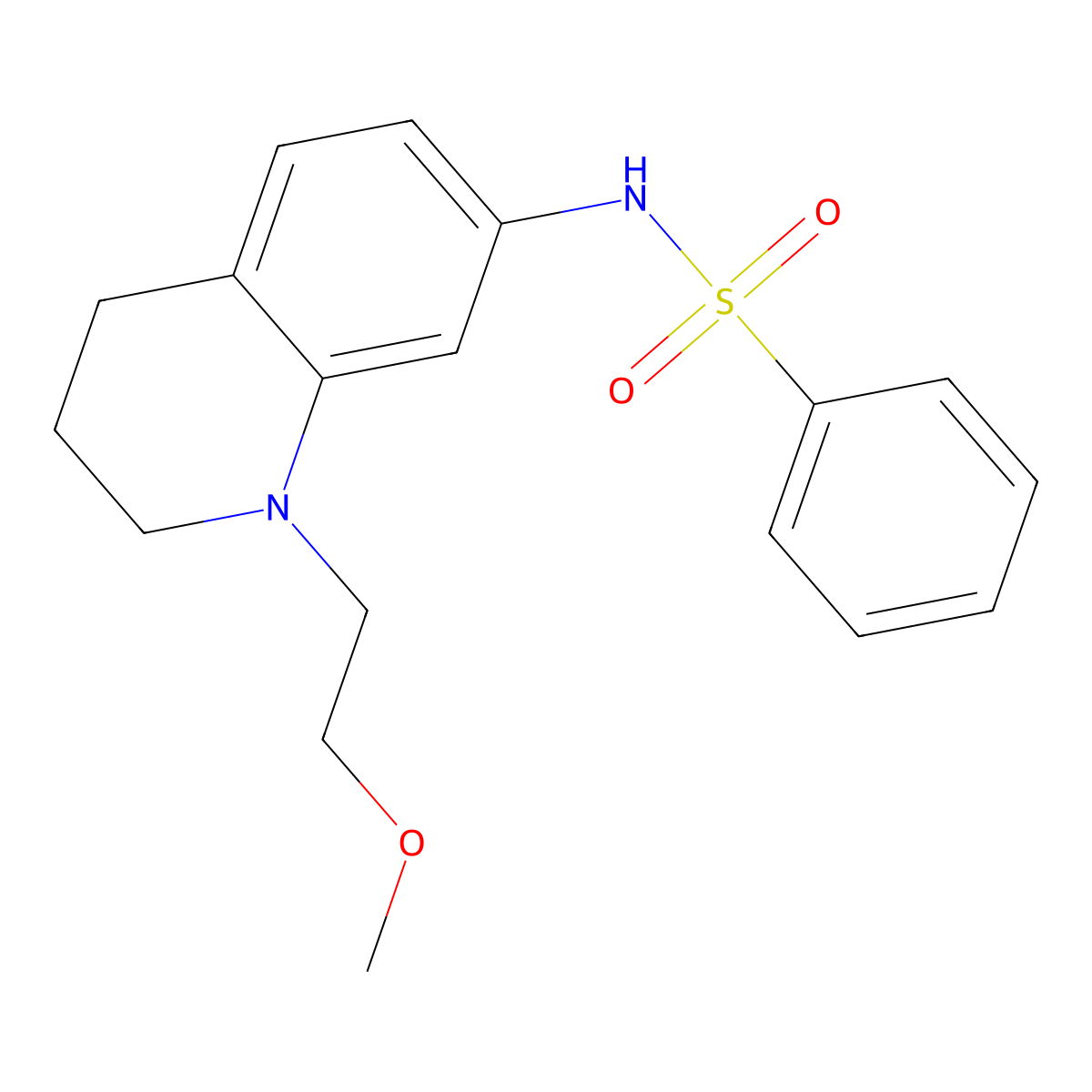 N-[1-(2-methoxyethyl)-1,2,3,4-tetrahydroquinolin-7-yl]benzenesulfonamide molecular structure, CAS 1171840-05-3