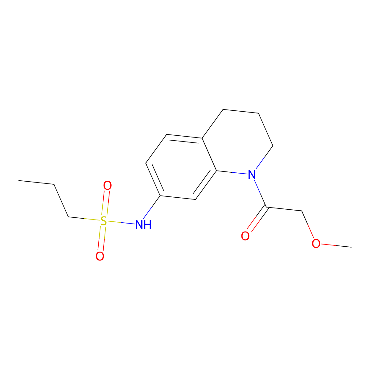 N-(1-(2-methoxyacetyl)-1,2,3,4-tetrahydroquinolin-7-yl)propane-1-sulfonamide molecular structure, CAS 1171842-18-4