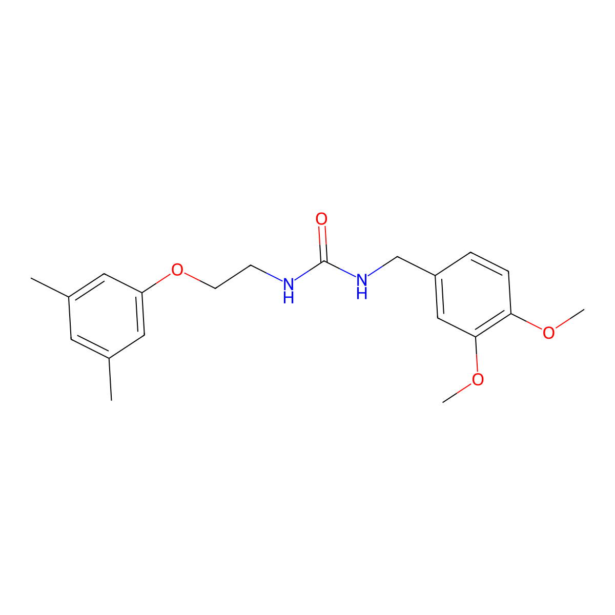 1-(3,4-Dimethoxybenzyl)-3-(2-(3,5-dimethylphenoxy)ethyl)urea molecular structure, CAS 1171848-96-6