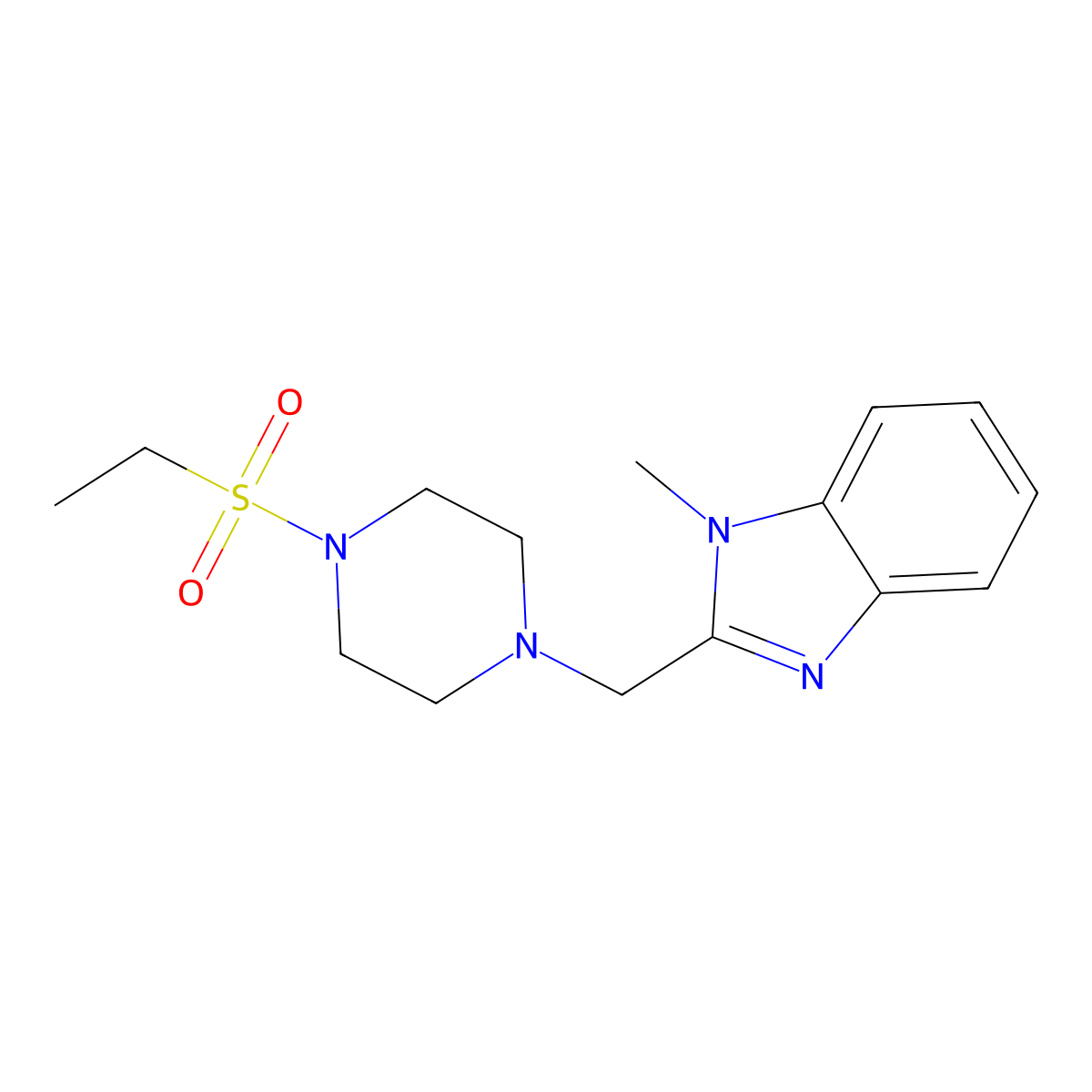 2-((4-(ethylsulfonyl)piperazin-1-yl)methyl)-1-methyl-1H-benzo[d]imidazole molecular structure, CAS 1171851-60-7