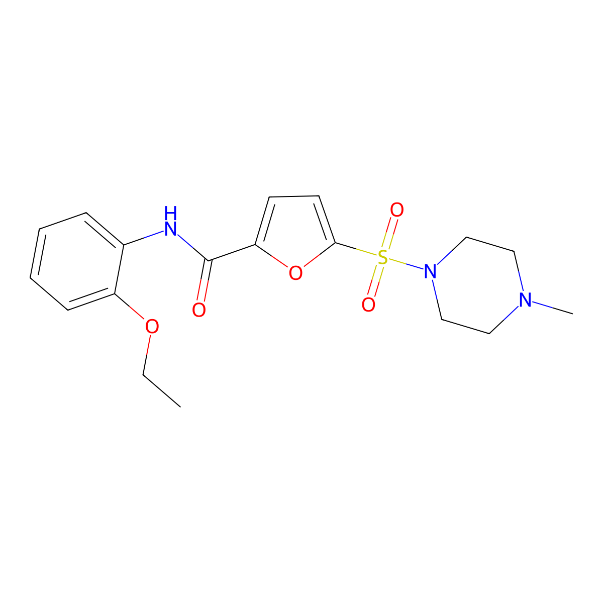N-(2-ethoxyphenyl)-5-[(4-methylpiperazin-1-yl)sulfonyl]furan-2-carboxamide molecular structure, CAS 1171852-30-4