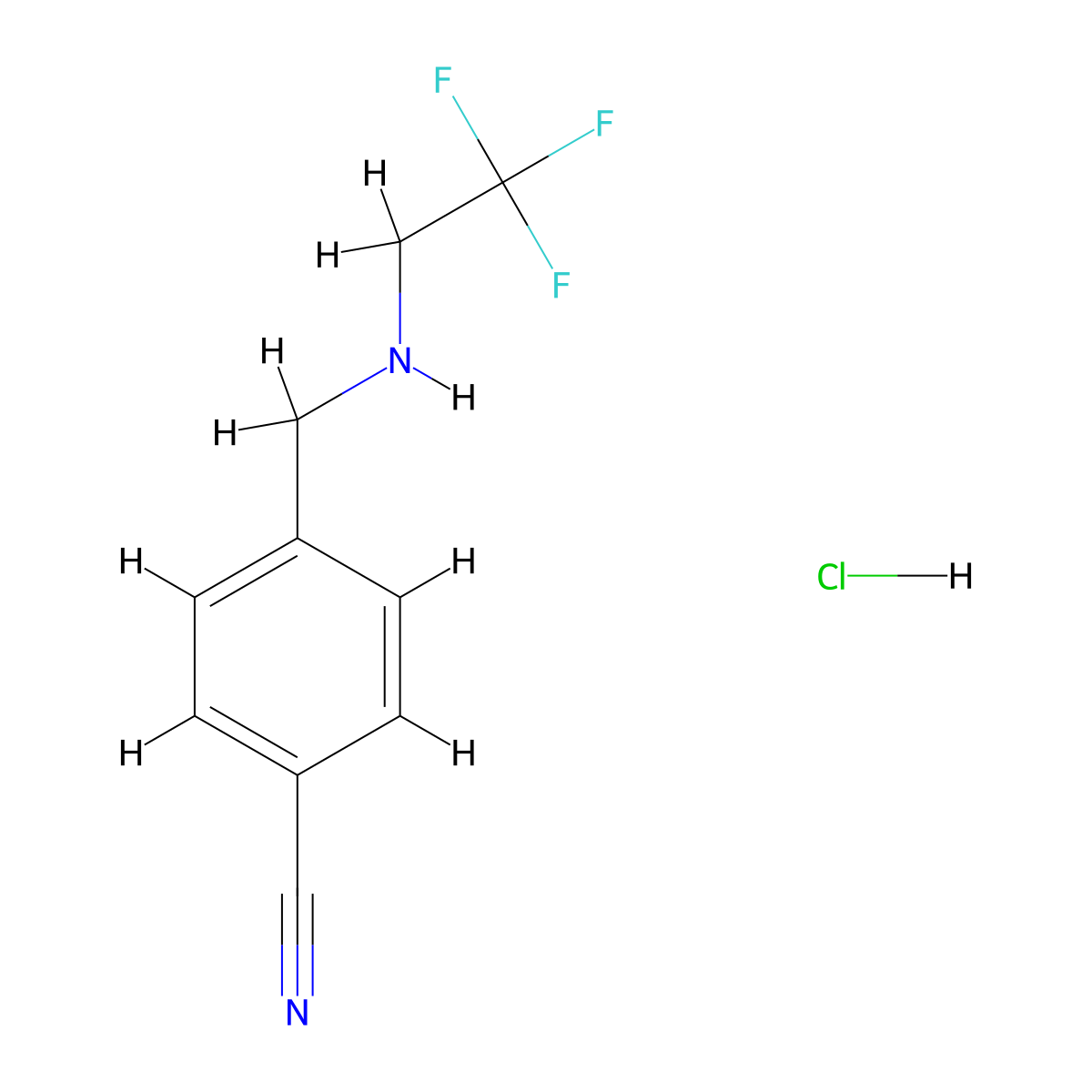 4-{[(2,2,2-Trifluoroethyl)amino]methyl}benzonitrile hydrochloride molecular structure, CAS 1171852-57-5