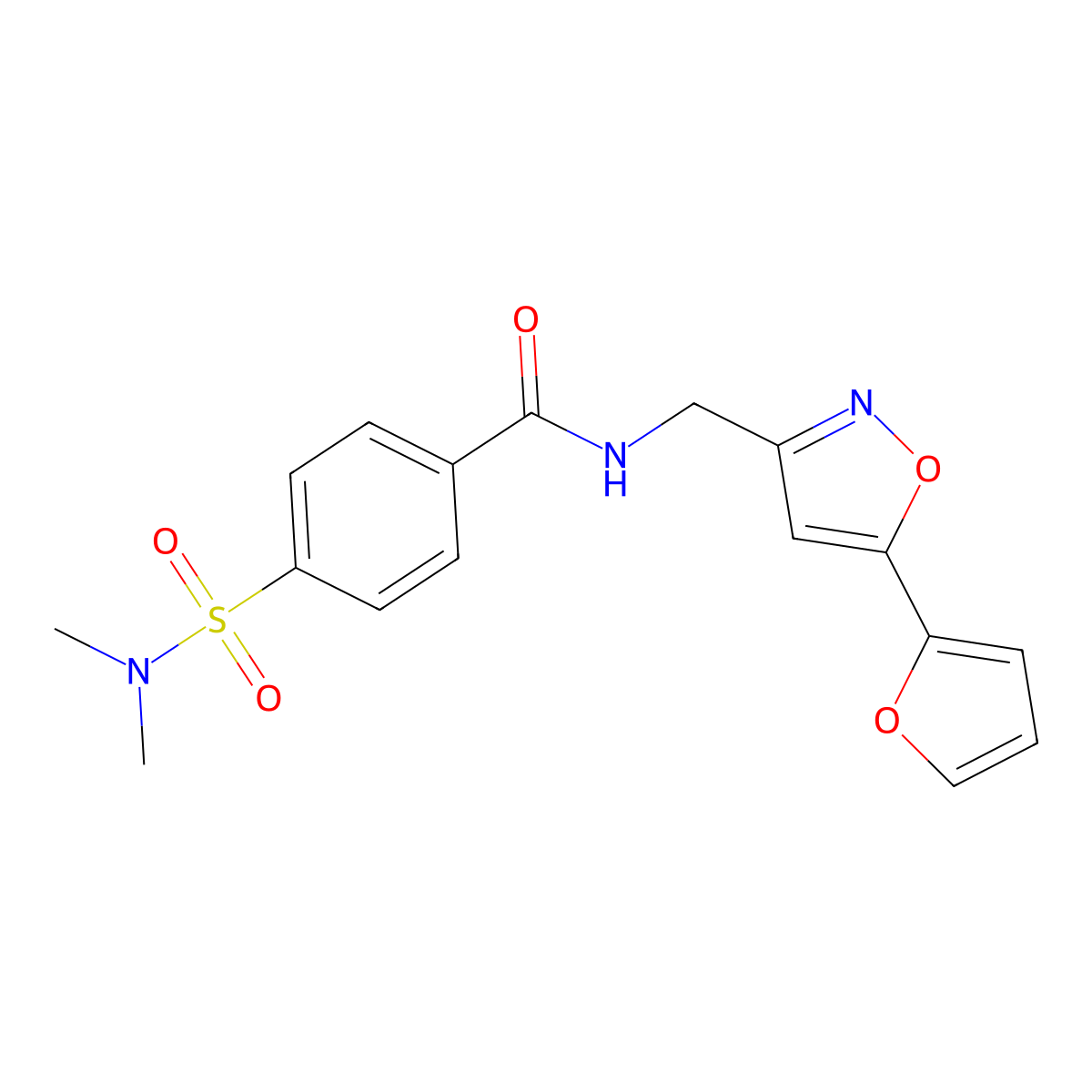 4-(N,N-dimethylsulfamoyl)-N-((5-(furan-2-yl)isoxazol-3-yl)methyl)benzamide molecular structure, CAS 1171855-49-4