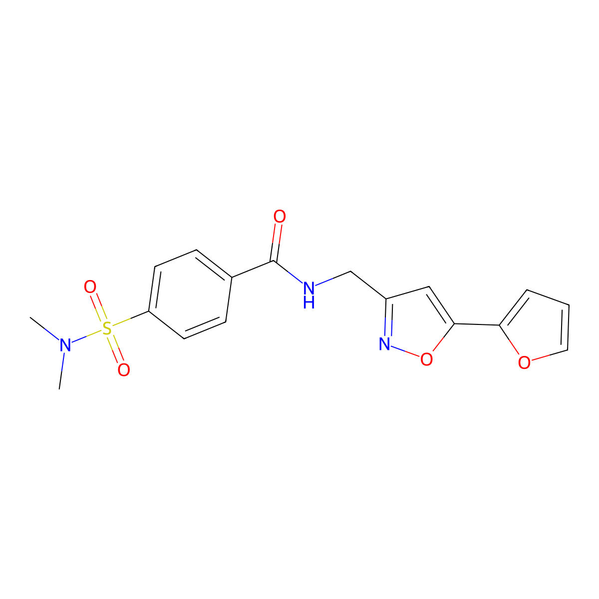 4-(N,N-dimethylsulfamoyl)-N-((5-(furan-2-yl)isoxazol-3-yl)methyl)benzamide molecular structure, CAS 1171855-49-4