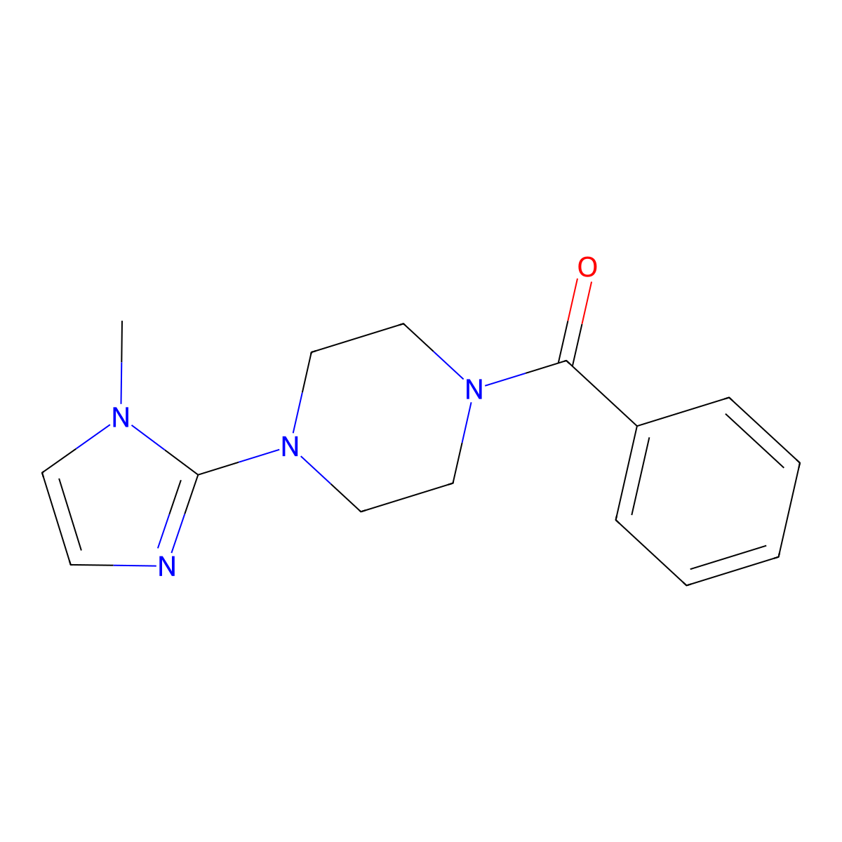 (4-(1-Methyl-1H-imidazol-2-yl)piperazin-1-yl)(phenyl)methanone molecular structure, CAS 1171857-40-1