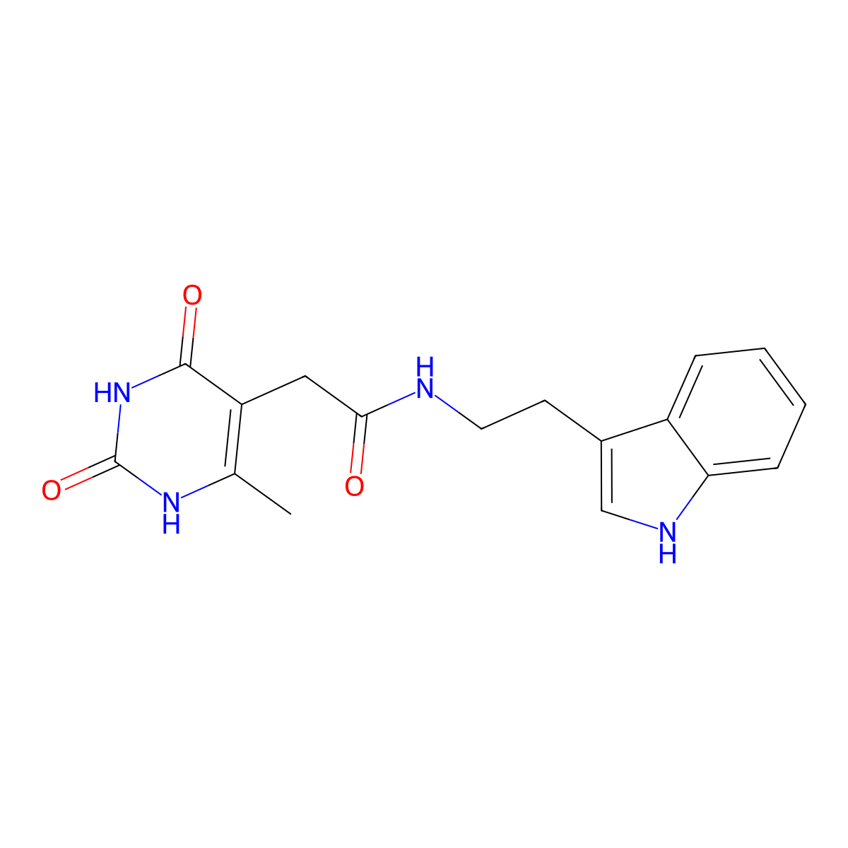 N-(2-(1H-indol-3-yl)ethyl)-2-(6-methyl-2,4-dioxo-1,2,3,4-tetrahydropyrimidin-5-yl)acetamide molecular structure, CAS 1171858-74-4