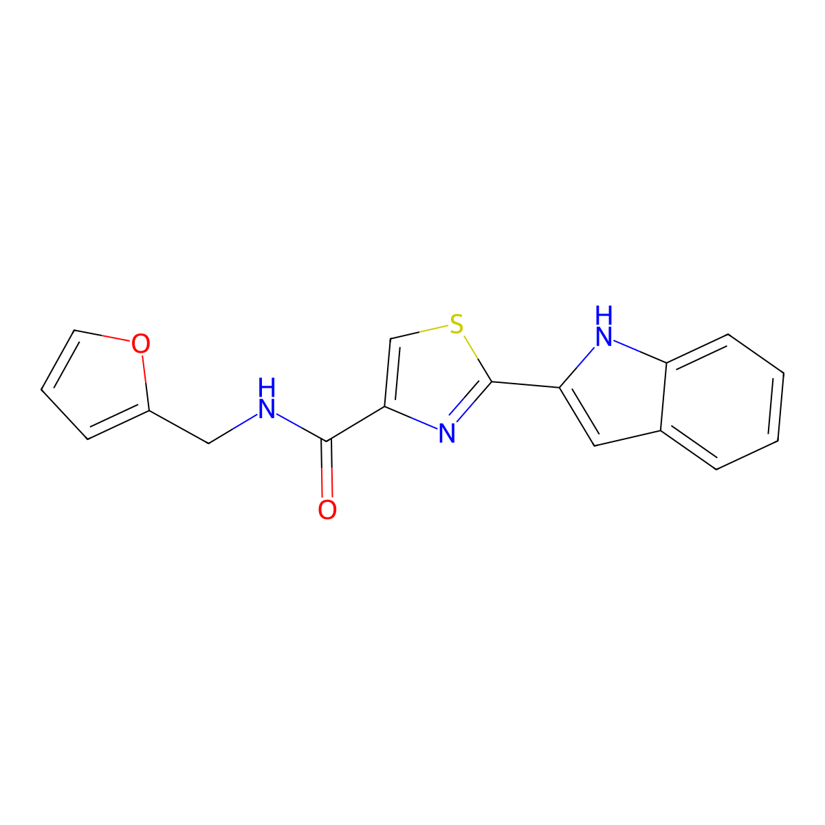 N-(furan-2-ylmethyl)-2-(1H-indol-2-yl)thiazole-4-carboxamide molecular structure, CAS 1171861-01-0