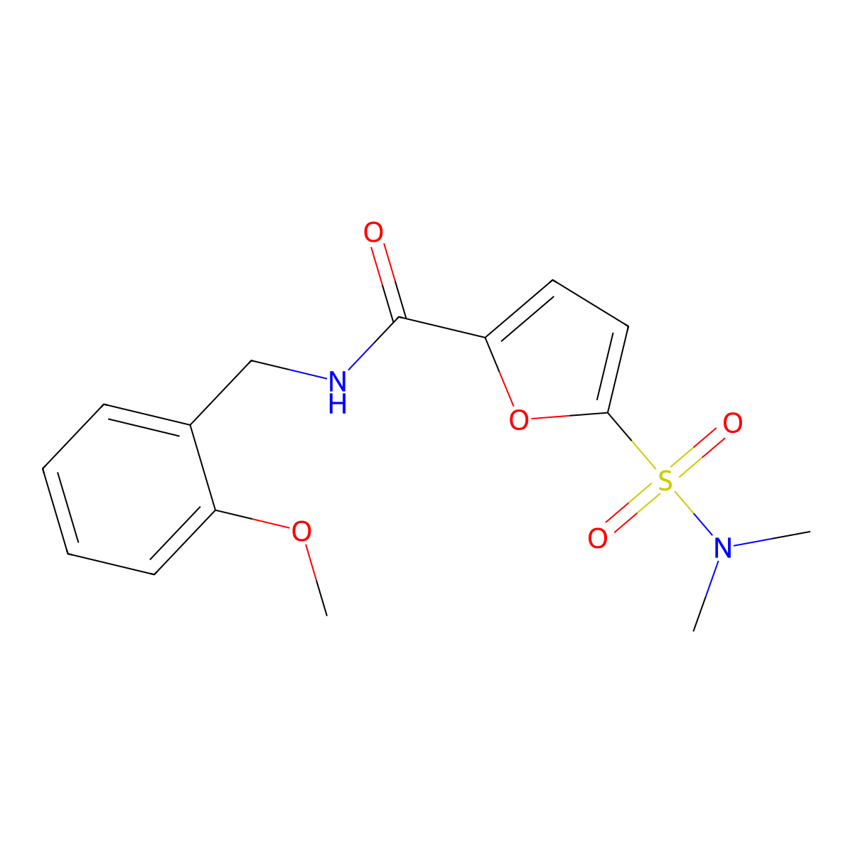 5-(N,N-dimethylsulfamoyl)-N-(2-methoxybenzyl)furan-2-carboxamide molecular structure, CAS 1171864-73-5