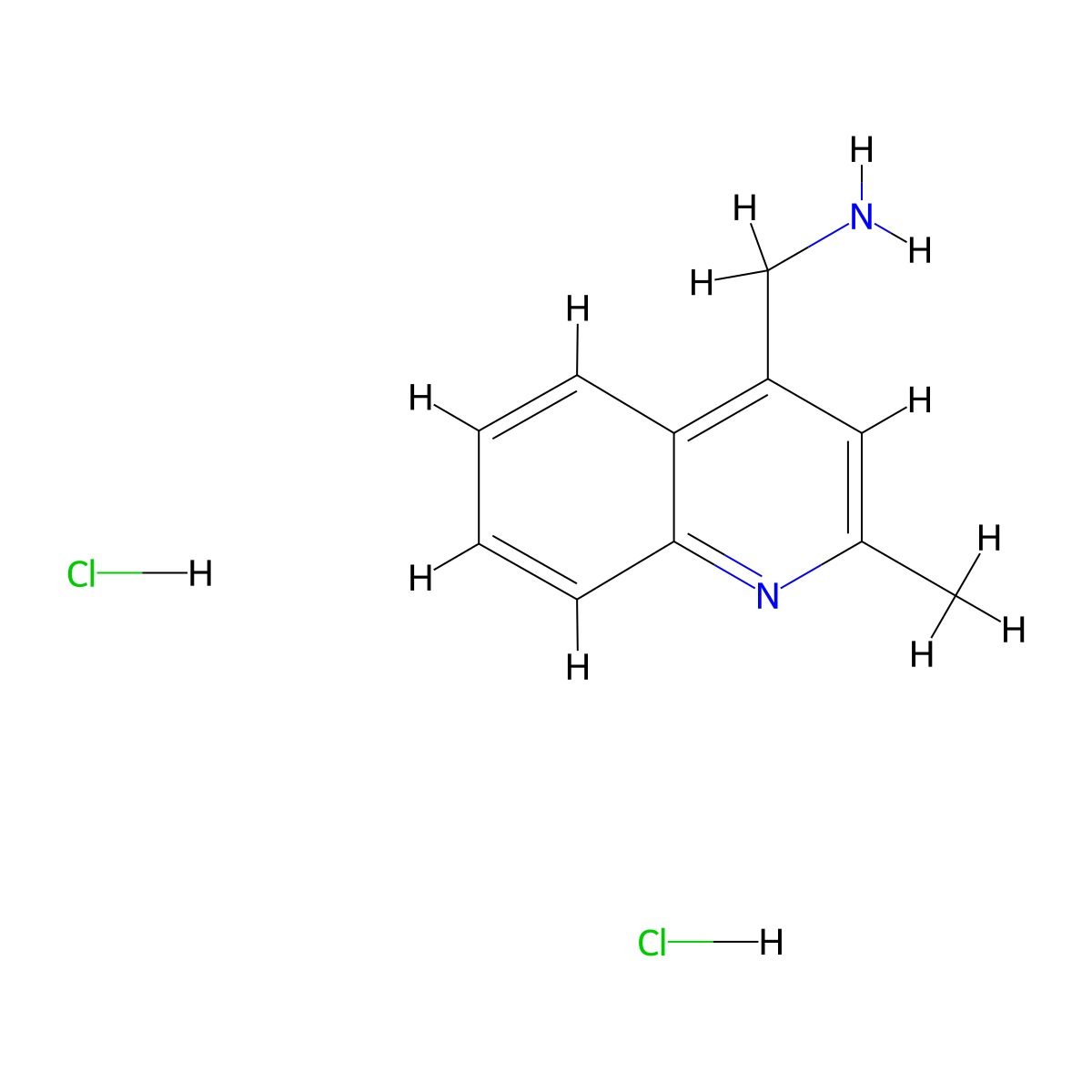 (2-Methylquinolin-4-yl)methanamine dihydrochloride molecular structure, CAS 1171865-21-6