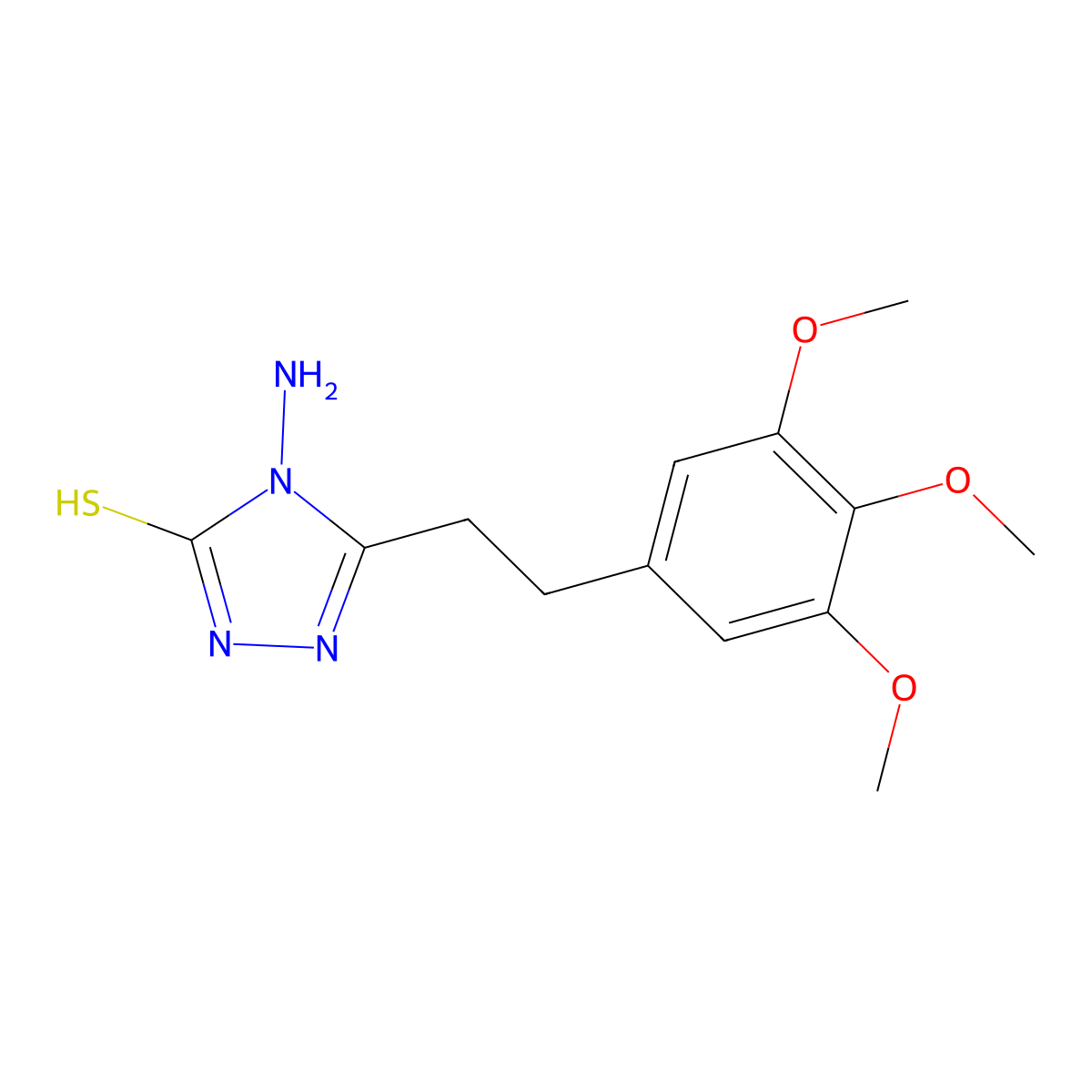 4-Amino-5-[2-(3,4,5-trimethoxyphenyl)ethyl]-4H-1,2,4-triazole-3-thiol molecular structure, CAS 1171869-50-3