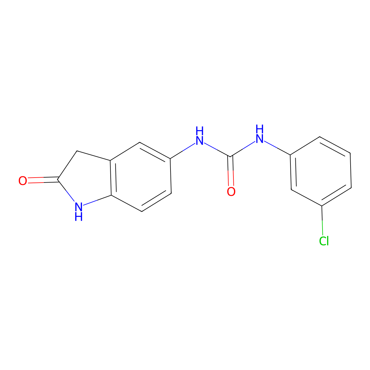 1-(3-Chlorophenyl)-3-(2-oxoindolin-5-yl)urea molecular structure, CAS 1171871-97-8