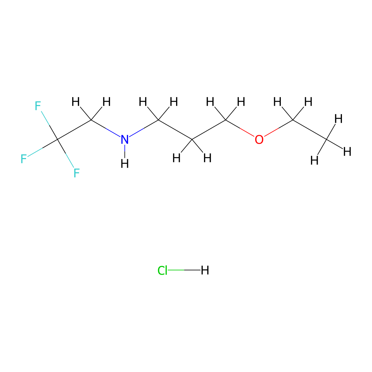 (3-Ethoxypropyl)(2,2,2-trifluoroethyl)amine hydrochloride molecular structure, CAS 1171876-76-8