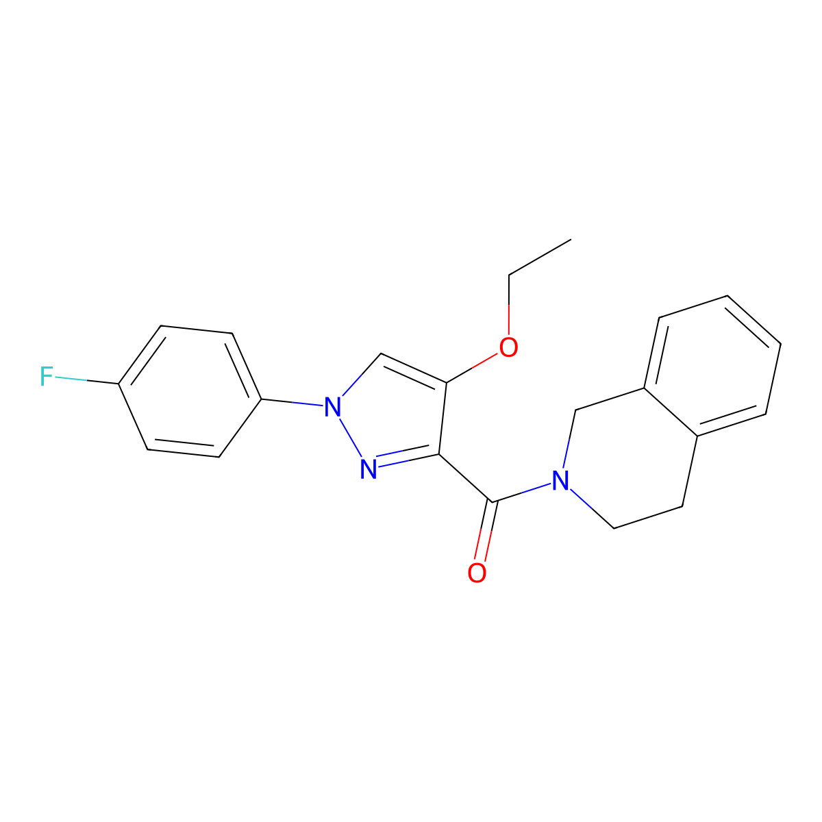 (3,4-dihydroisoquinolin-2(1H)-yl)(4-ethoxy-1-(4-fluorophenyl)-1H-pyrazol-3-yl)methanone molecular structure, CAS 1171876-86-0