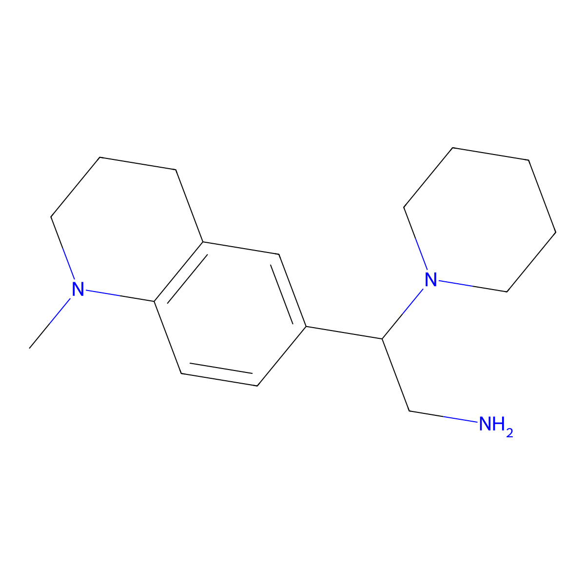 2-(1-Methyl-1,2,3,4-tetrahydroquinolin-6-yl)-2-(piperidin-1-yl)ethan-1-amine molecular structure, CAS 1171880-01-5