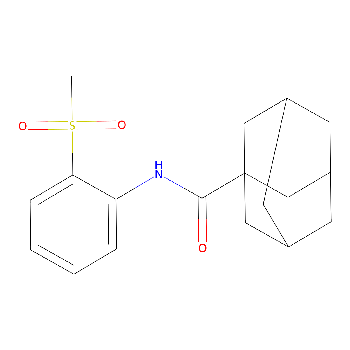 N-(2-methanesulfonylphenyl)adamantane-1-carboxamide molecular structure, CAS 1171880-59-3