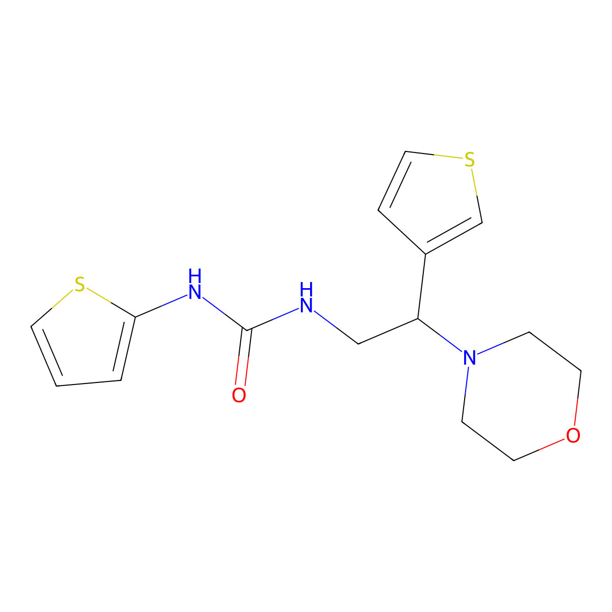 1-(2-Morpholino-2-(thiophen-3-yl)ethyl)-3-(thiophen-2-yl)urea molecular structure, CAS 1171883-44-5