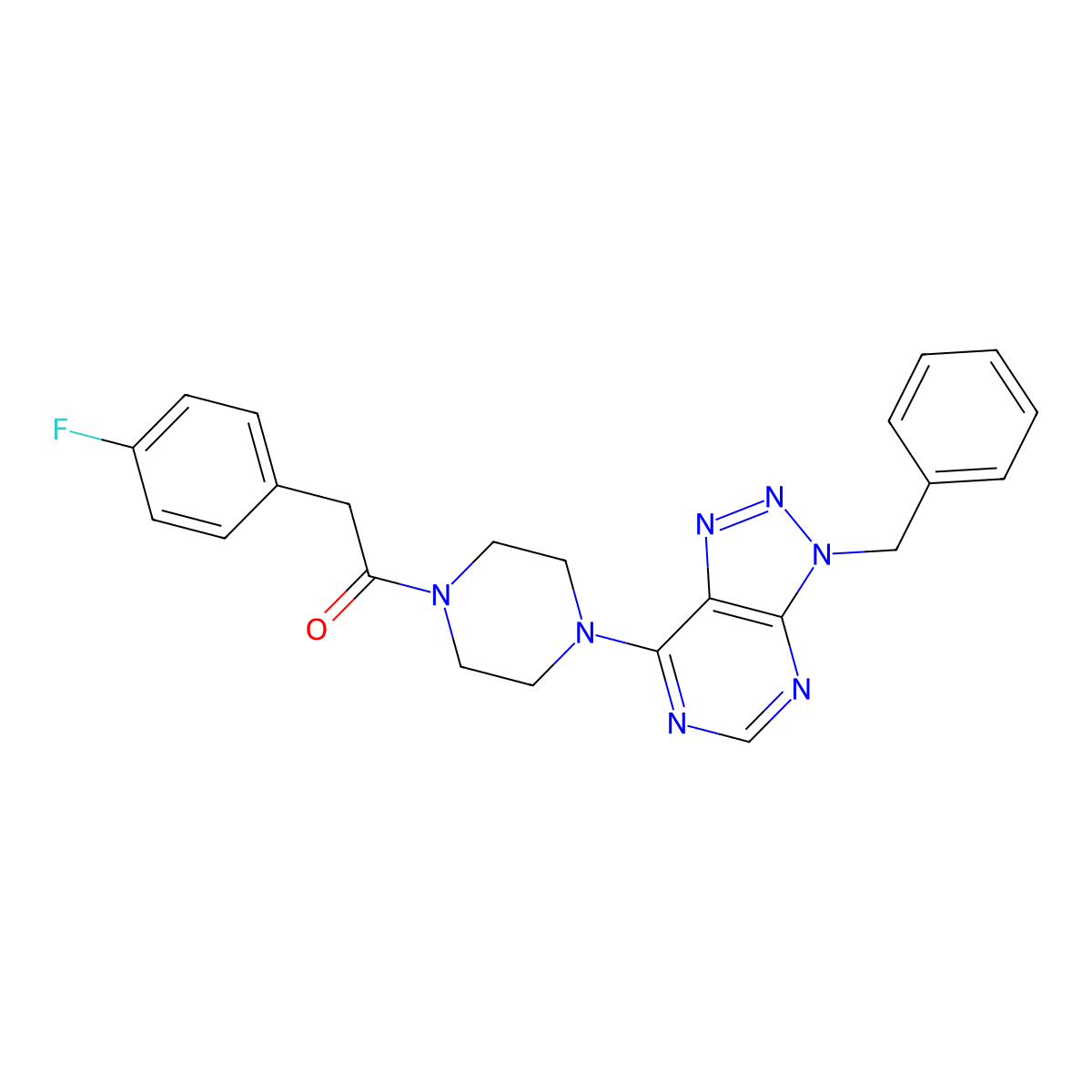 3-benzyl-7-{4-[(4-fluorophenyl)acetyl]piperazin-1-yl}-3H-[1,2,3]triazolo[4,5-d]pyrimidine molecular structure, CAS 1171885-18-9