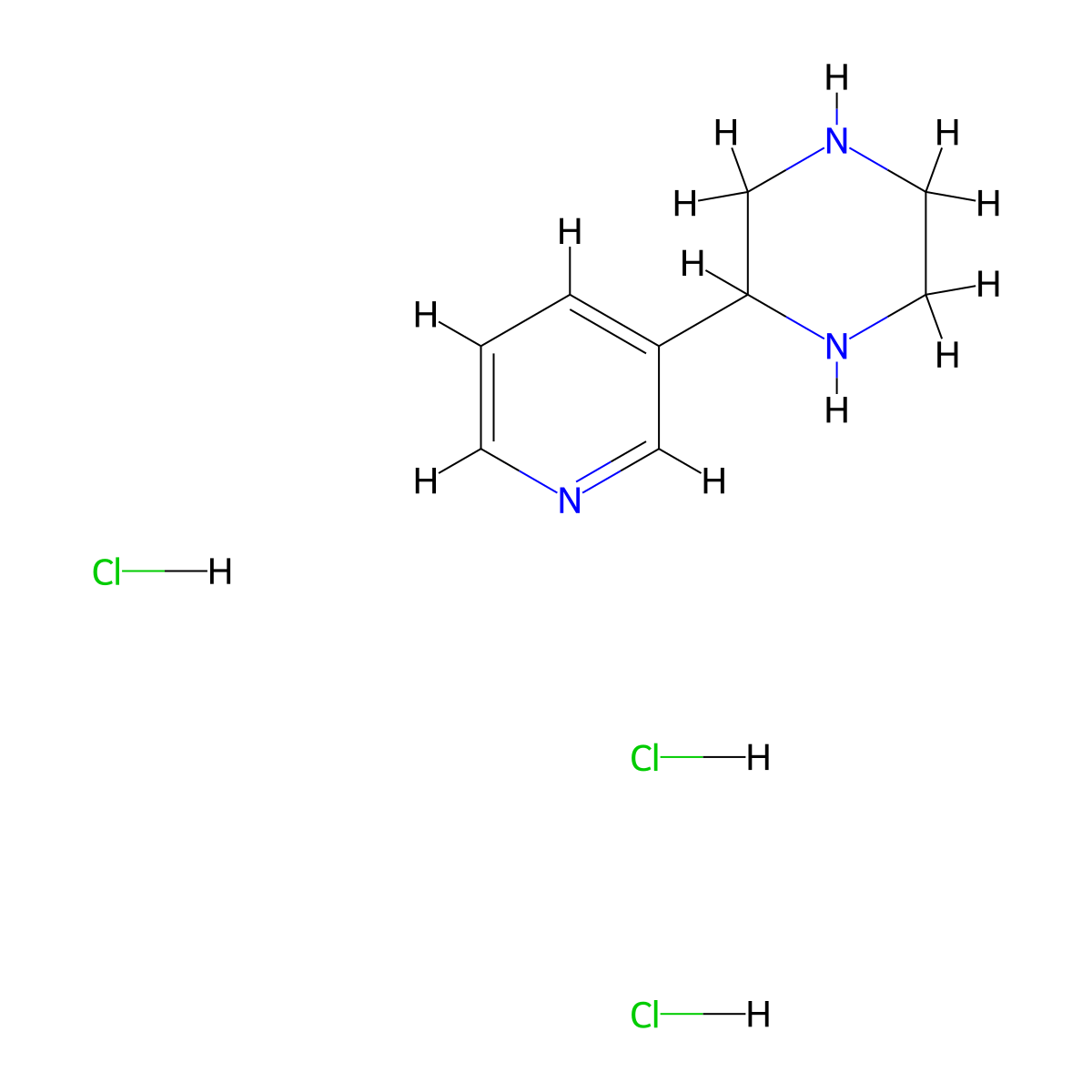 2-(Pyridin-3-yl)piperazine trihydrochloride molecular structure, CAS 1171887-03-8