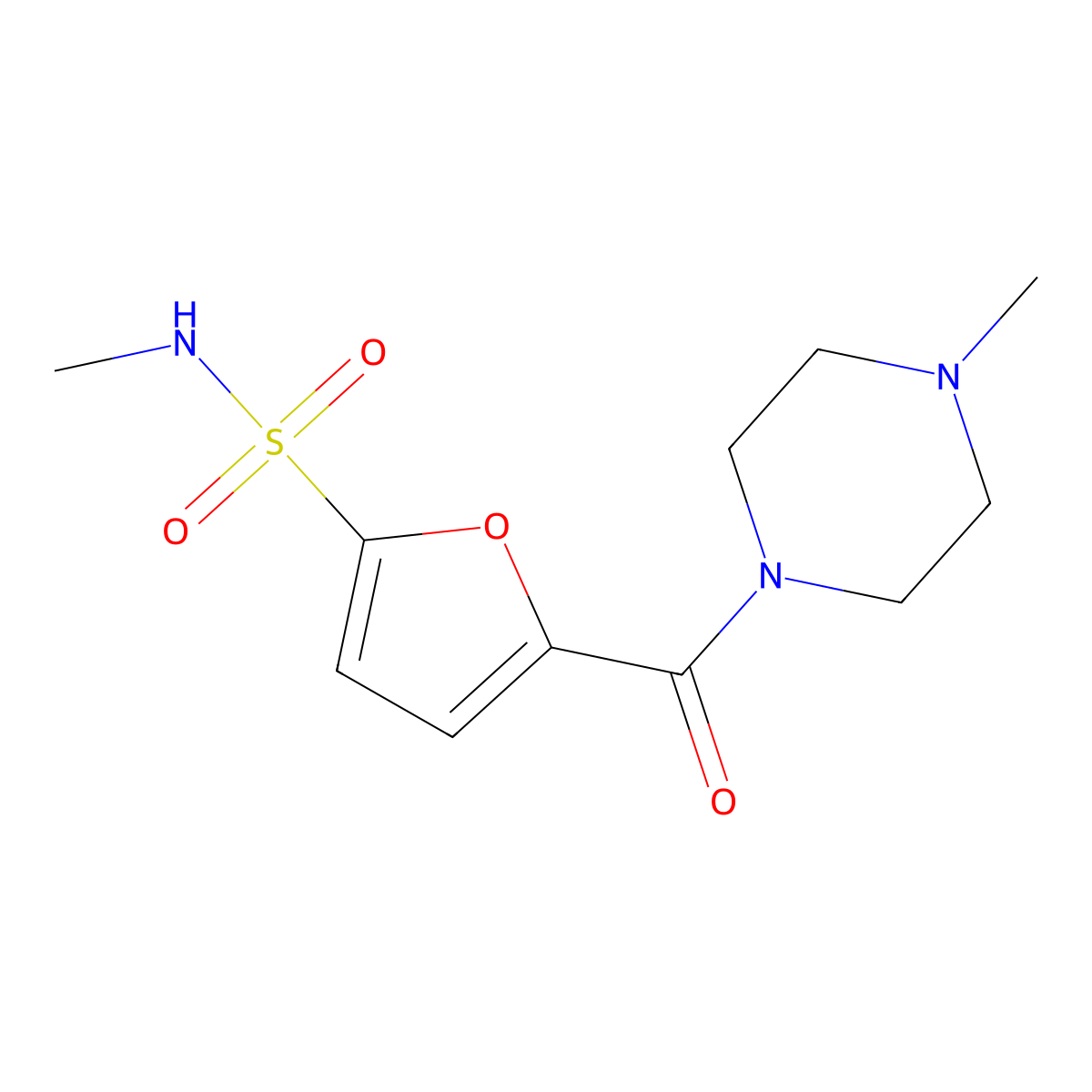 N-methyl-5-(4-methylpiperazine-1-carbonyl)furan-2-sulfonamide molecular structure, CAS 1171889-33-0