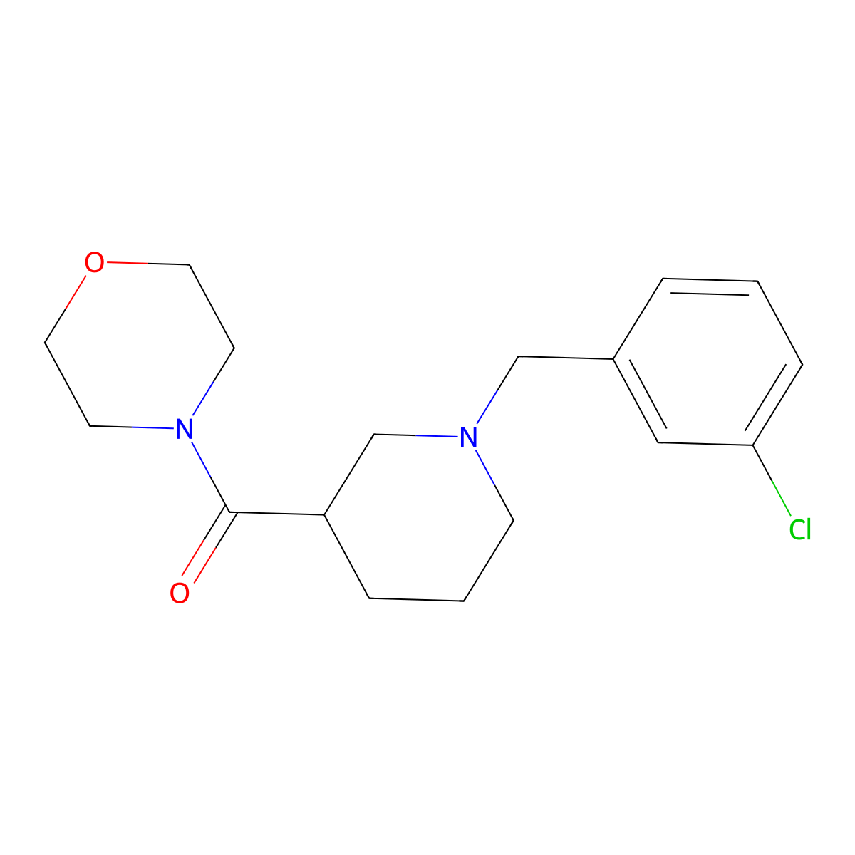 4-{1-[(3-Chlorophenyl)methyl]piperidine-3-carbonyl}morpholine molecular structure, CAS 1171889-70-5