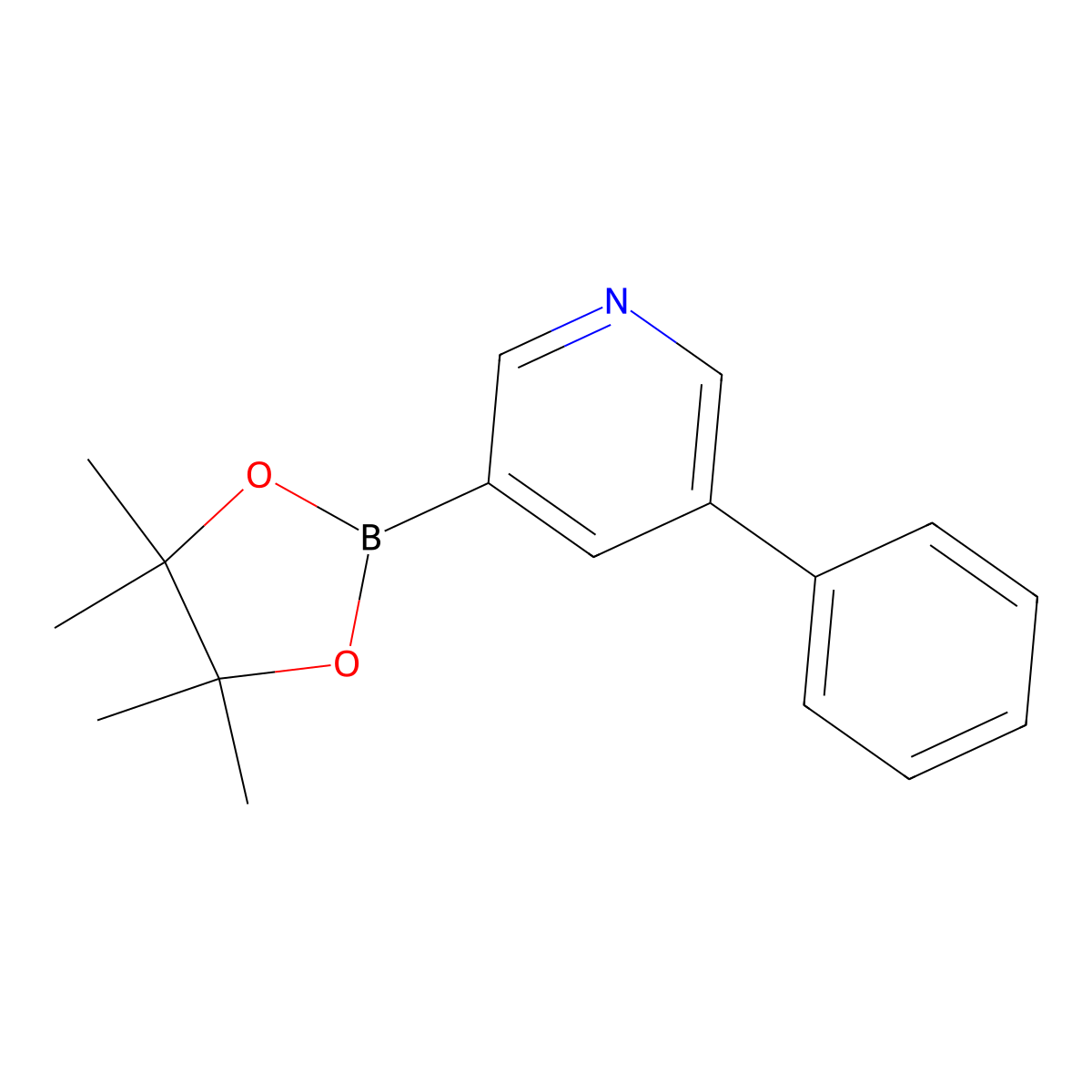 3-Phenyl-5-(4,4,5,5-tetramethyl-1,3,2-dioxaborolan-2-yl)pyridine molecular structure, CAS 1171891-07-8