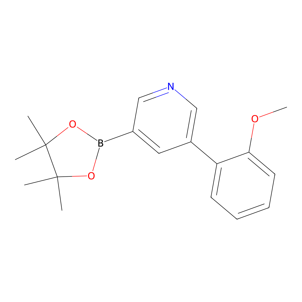 5-(2-Methoxyphenyl)pyridine-3-boronic acid pinacol ester molecular structure, CAS 1171891-15-8
