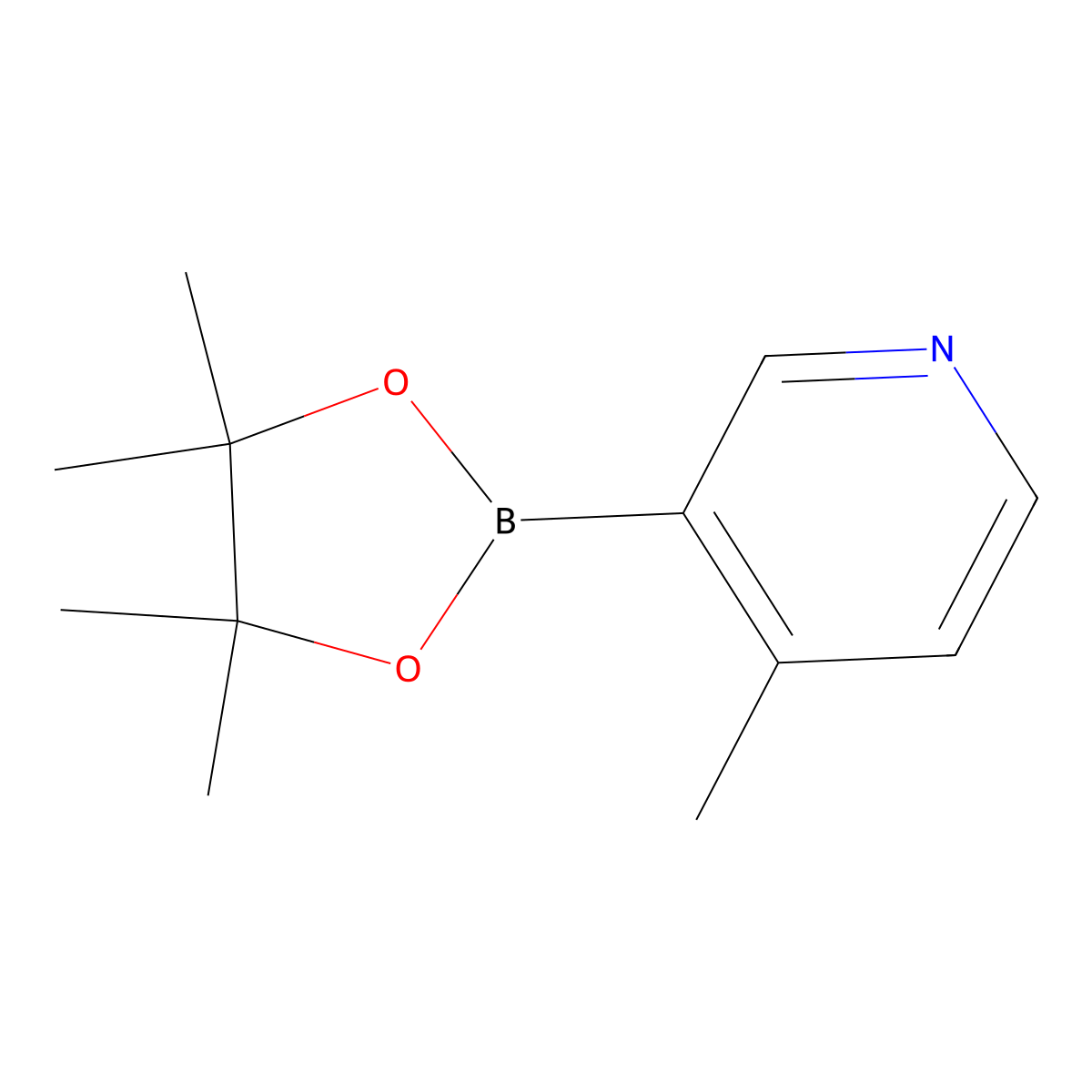 4-Methyl-3-(4,4,5,5-tetramethyl-1,3,2-dioxaborolan-2-yl)pyridine molecular structure, CAS 1171891-31-8