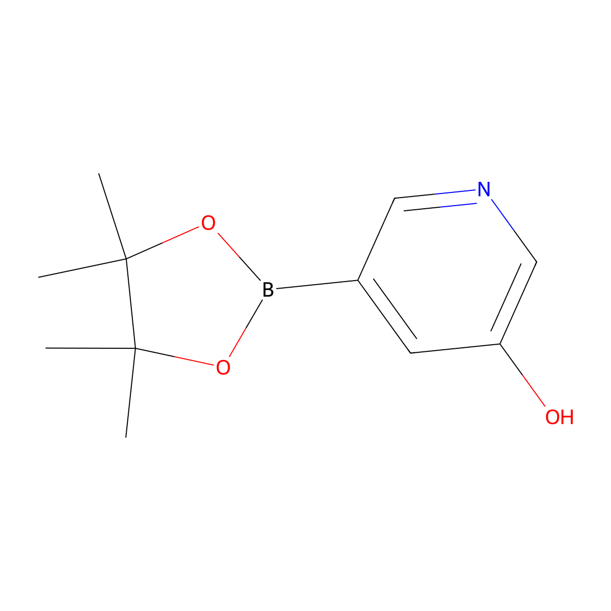5-Hydroxypyridine-3-boronic acid pinacol ester molecular structure, CAS 1171891-35-2
