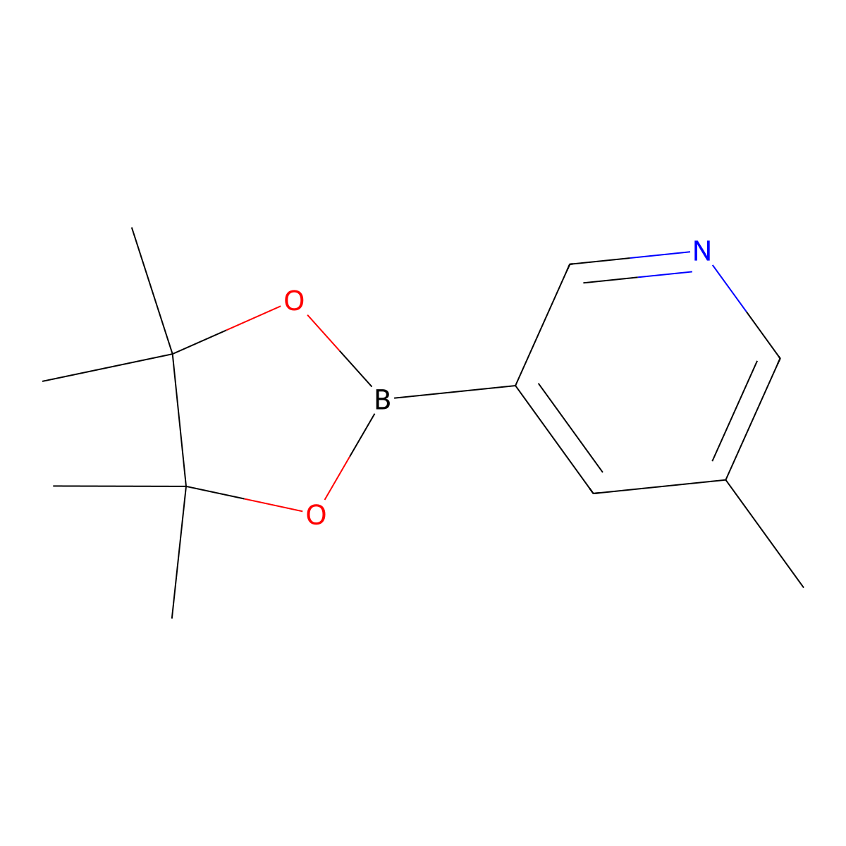 3-Methyl-5-(4,4,5,5-tetramethyl-1,3,2-dioxaborolan-2-yl)pyridine molecular structure, CAS 1171891-42-1