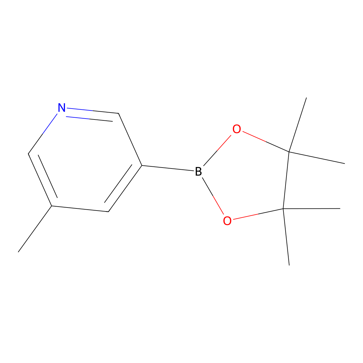 3-Methyl-5-(4,4,5,5-tetramethyl-1,3,2-dioxaborolan-2-yl)pyridine molecular structure, CAS 1171891-42-1