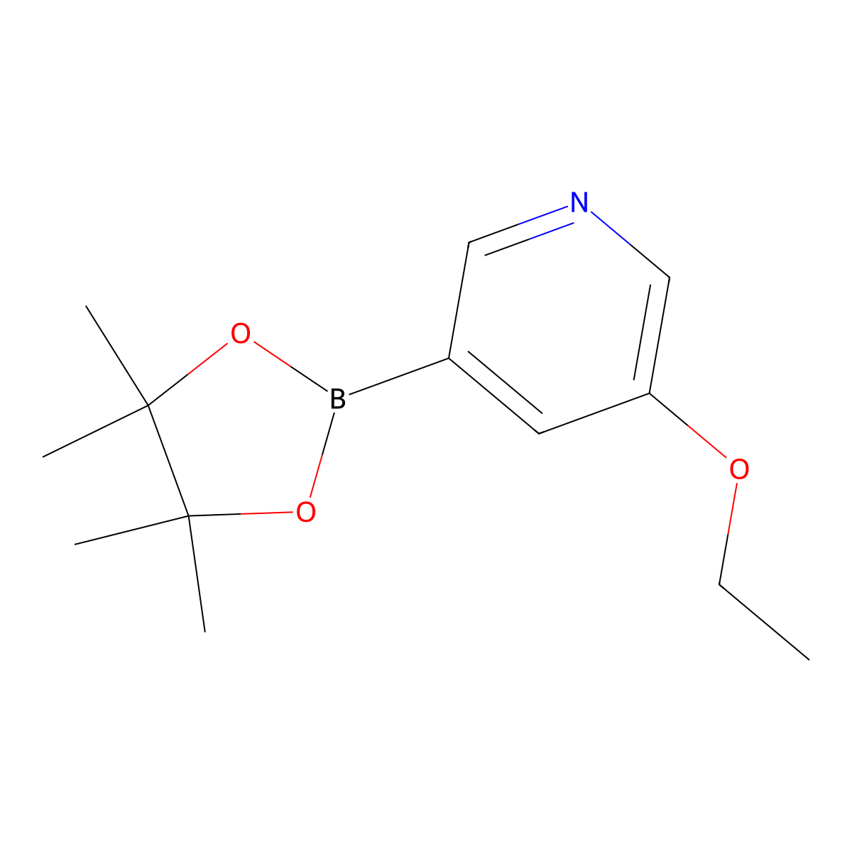 3-Ethoxy-5-(4,4,5,5-tetramethyl-1,3,2-dioxaborolan-2-yl)pyridine molecular structure, CAS 1171892-40-2