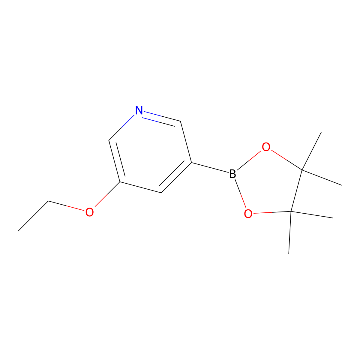 3-Ethoxy-5-(4,4,5,5-tetramethyl-1,3,2-dioxaborolan-2-yl)pyridine molecular structure, CAS 1171892-40-2