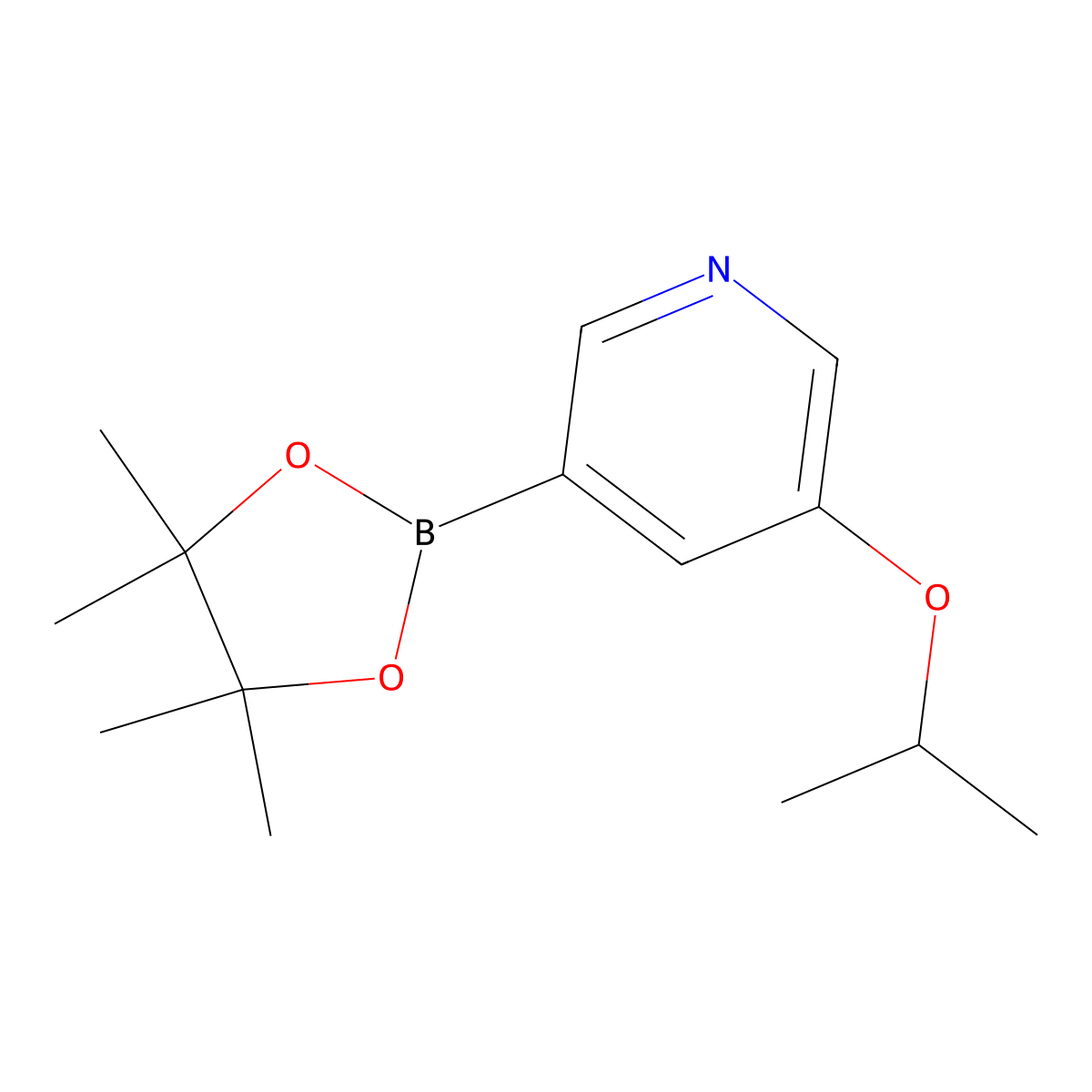 3-(1-Methylethoxy)-5-(4,4,5,5-tetramethyl-1,3,2-dioxaborolan-2-yl)pyridine molecular structure, CAS 1171892-42-4
