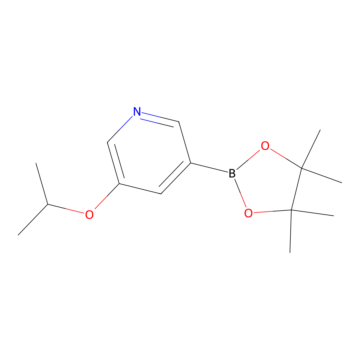 3-(1-Methylethoxy)-5-(4,4,5,5-tetramethyl-1,3,2-dioxaborolan-2-yl)pyridine molecular structure, CAS 1171892-42-4
