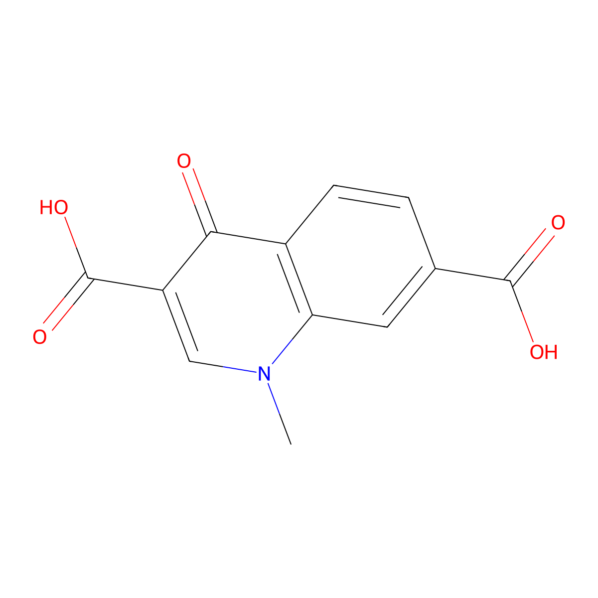1-Methyl-4-oxo-1,4-dihydroquinoline-3,7-dicarboxylic acid molecular structure, CAS 1171892-97-9
