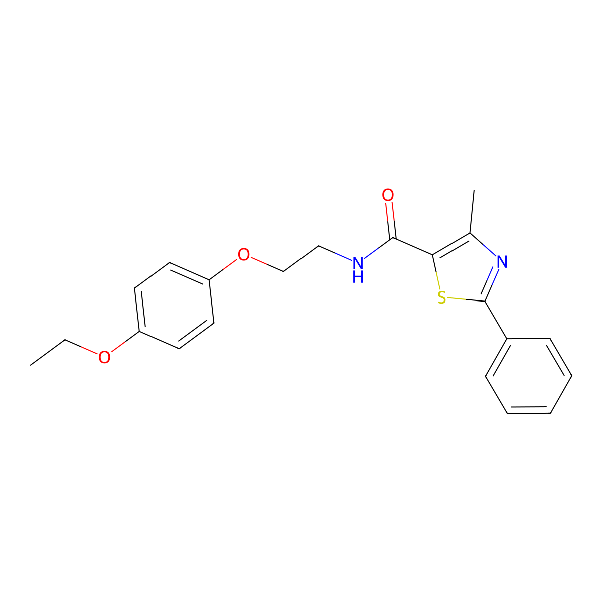 N-(2-(4-ethoxyphenoxy)ethyl)-4-methyl-2-phenylthiazole-5-carboxamide molecular structure, CAS 1171895-69-4