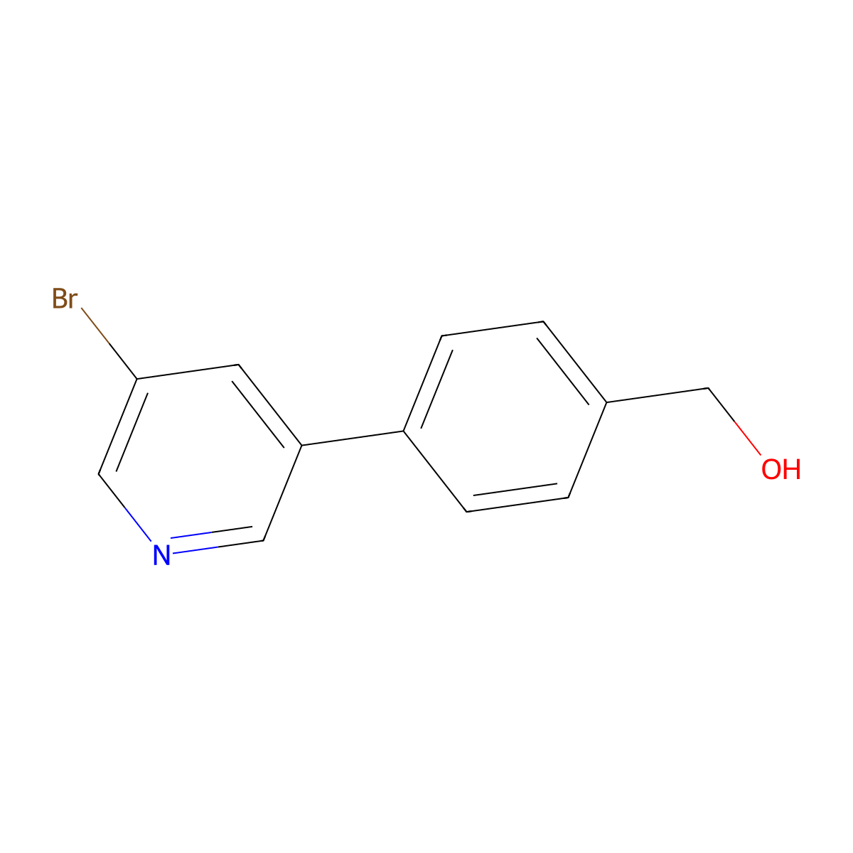 (4-(5-Bromopyridin-3-yl)phenyl)methanol molecular structure, CAS 1171896-44-8