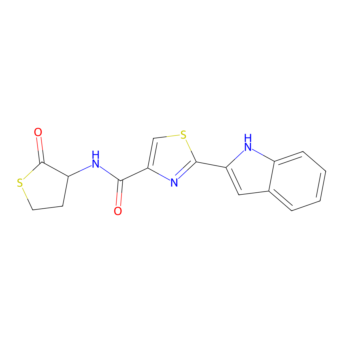 2-(1H-indol-2-yl)-N-(2-oxotetrahydrothiophen-3-yl)thiazole-4-carboxamide molecular structure, CAS 1171896-48-2